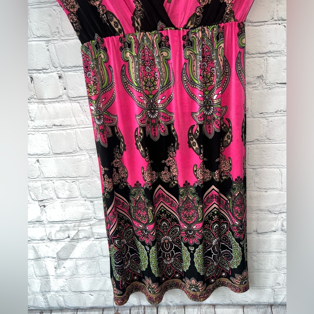 Bobbie Brooks Ladies Pink & Black floral dress size S - Picture 6 of 12